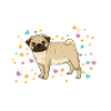 Mops Glitzer Hundehalter Hunde Geschenk