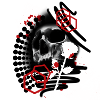 Trash polka Rose and Skull
