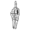 Skeleton middle finger