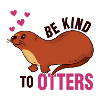 Cute otters love heart