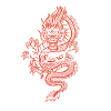 Dragon with Japanese characters Kanji