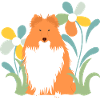 Shetland Sheepdog and Flower