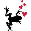 frog silhouette heart