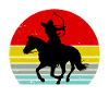 Bogenschiessen Bogenschützen Frau und Pferd