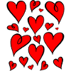 Hearts Red hearts