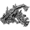 Black and White Crystal Parasaurolophus