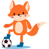 Fox che gioca il ragazzo del bambino di sport di calcio di calcio