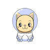 Katze als Astronaut im Weltraumhelm