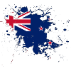 Neuseeland Flagge als Farbklecks