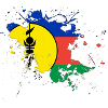 Neukaledonien Flagge als Farbklecks