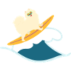 Surfing Samoyed Dog