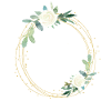 Flowers white green circle - customizable