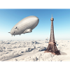 Zeppelin over the Eiffel Tower