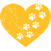 Heart with dog paws