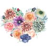 Vintage flower heart