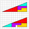 Triangles with missing square