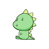 Cheerful Dino Cartoon Green