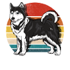Alaskan Malamute Dog Lover Rétro