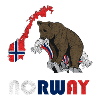 Norway bear design with map and flag