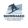 Live, laugh, love, gift snowboarder
