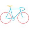 Rennrad rot blau