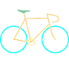 Vélo de course jaune bleu