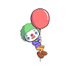 Clown with balloon