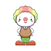 Colourful clown charm
