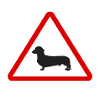 Traffic sign caution dachshund sign dog