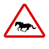 Verkeersbord paard aandacht ruiter teken