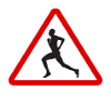Panneaux de signalisation coureur homme attention sport