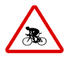 Road signs racing bike Warning cyclists