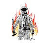 Pompier flammes pompiers volontaires