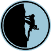 climbing mountaineering silhouette circle