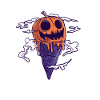 Glace d’Halloween : Citrouille effrayante