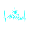 ekg skiing jump blue