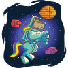 Cheval astronaute à Voxel Land