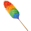 Staubwedel in knallbunten Regenbogenfarben