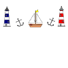 Maritim lighthouse sailboat anchor
