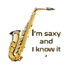 Saxophone illustration with inscription