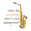 Saxophone illustration with inscription