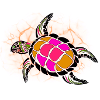 Pink and orange turtle