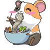 Guinea pig eats ramen