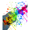Guitare - taches de peinture