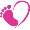 Baby foot heart pink