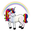 Einhorn mit Regenbogen