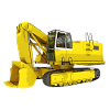 Yellow excavator, backhoe, industry