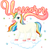 Regenbogen-Einhorn auf der Wolke