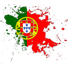 Portugal Flagge als Farbklecks