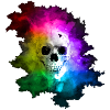 Halloween Skull Rainbow Metal Hardrock